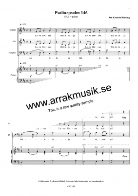 Psaltarpsalm 146 i gruppen Kyrkoret / vriga / Gldje hos JaKe (Arrak) musik (AK310K)