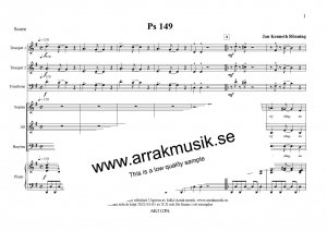 Psaltarpsalm 149 Partitur + Stmmor i gruppen Kyrkoret / vriga / Gldje hos JaKe (Arrak) musik (AK312DPA)