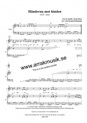 Hnderna mot himlen i gruppen Krnoter - digitala hos JaKe (Arrak) musik (AK318D)
