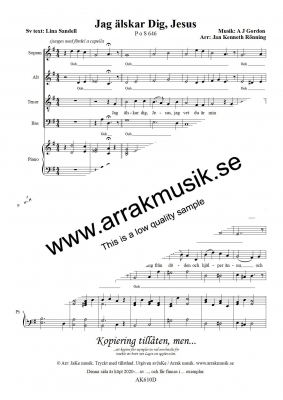 Jag lskar Dig, Jesus i gruppen Kyrkoret / vriga / Allmn hos JaKe (Arrak) musik (AK610D)