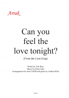 Can you feel the love tonight i gruppen Krnoter - tryckta hos JaKe (Arrak) musik (AK010)