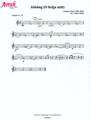 Adams julsång (C-dur) - stråk i gruppen Instrumentalmusik / Stråkstämmor hos JaKe (Arrak) musik (AK065S)