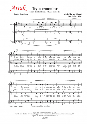 Try to remember i gruppen Krnoter - tryckta hos JaKe (Arrak) musik (AK080)