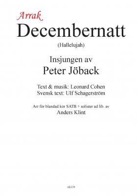 Decembernatt i gruppen Körnoter - tryckta hos JaKe (Arrak) musik (AK155)