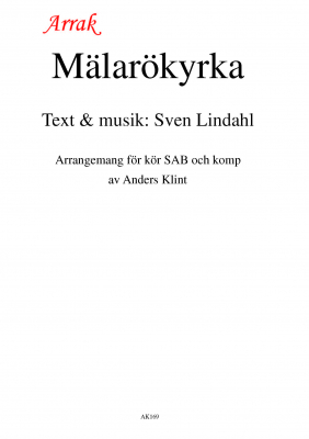 Mälarökyrka i gruppen Körnoter - tryckta hos JaKe (Arrak) musik (AK169)