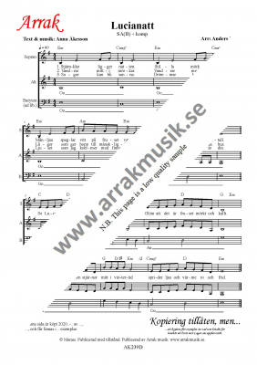 Lucianatt i gruppen Krnoter - tryckta hos JaKe (Arrak) musik (AK239)