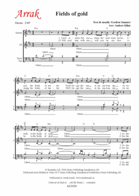 Fields of gold i gruppen K�rnoter - tryckta hos JaKe (Arrak) musik (AK242)