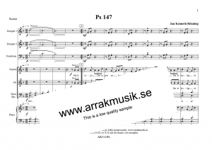 Psaltarpsalm 147 Partitur + Stämmor i gruppen Kyrkoåret / Övriga / Hopp hos JaKe (Arrak) musik (AK311DPA)