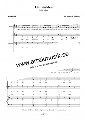 Om vrlden i gruppen Krnoter - tryckta hos JaKe (Arrak) musik (AK314)