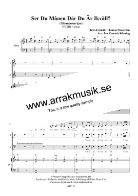 Ser du mnen dr du r ikvll? (Tillsammans igen) i gruppen Krnoter - tryckta hos JaKe (Arrak) musik (AK317)