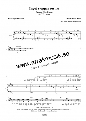 Inatt - Inget stoppar oss nu i gruppen Krnoter - tryckta hos JaKe (Arrak) musik (AK338)