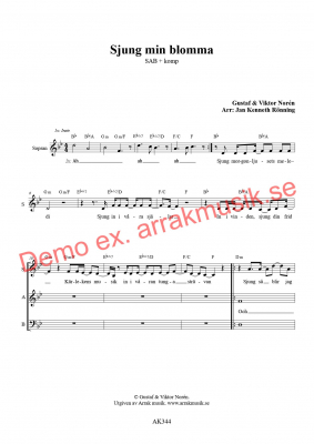 Sjung min blomma i gruppen Kyrkoret / vriga / Vr sommar i allmnhet hos JaKe (Arrak) musik (AK344)