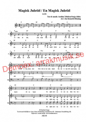 Magisk Juletid / En Magisk Juletid SATB i gruppen Kyrkoåret / Julkretsen / Jul hos JaKe (Arrak) musik (AK348)