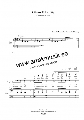 Gvor frn Dig i gruppen Krnoter - tryckta hos JaKe (Arrak) musik (AK350)