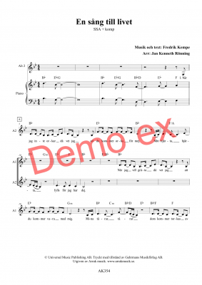 En sng till livet i gruppen Krnoter - tryckta hos JaKe (Arrak) musik (AK354)