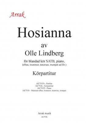 Hosianna - Krpartitur i gruppen Kyrkoret / vriga / Allmn hos JaKe (Arrak) musik (AK751K)