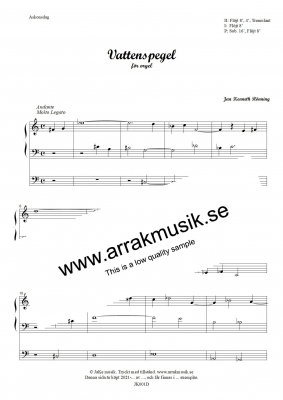 Vattenspegel i gruppen Instrumentalmusik / Orgel hos JaKe (Arrak) musik (JK001D)