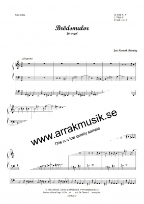 Brödsmulor i gruppen Instrumentalmusik / Orgel hos JaKe (Arrak) musik (JK005D)