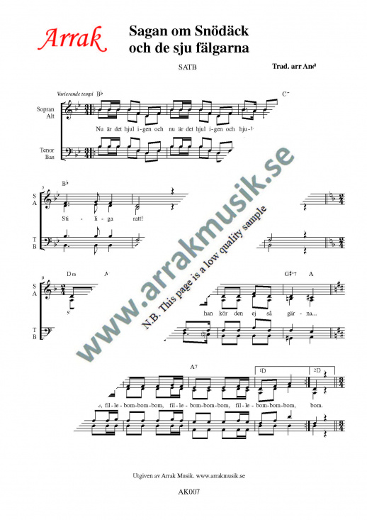 Sagan om Sn�d�ck och de sju f�lgarna