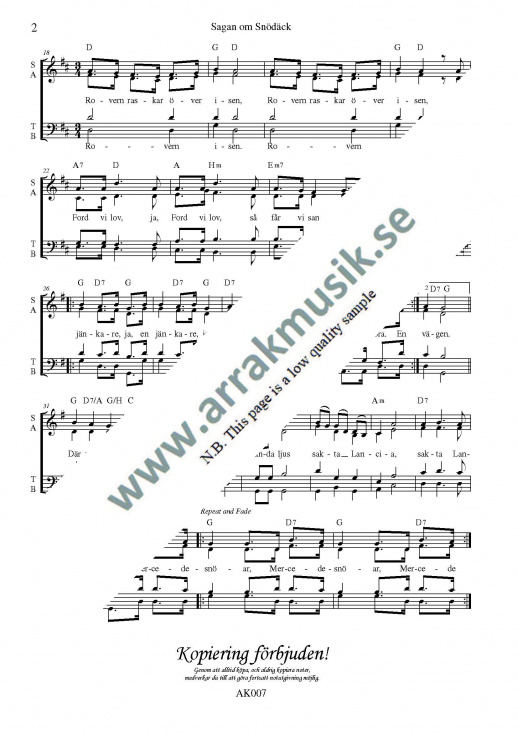 Sagan om Sn�d�ck och de sju f�lgarna