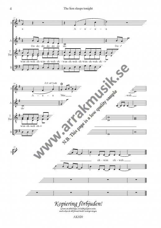 The lion sleeps tonight