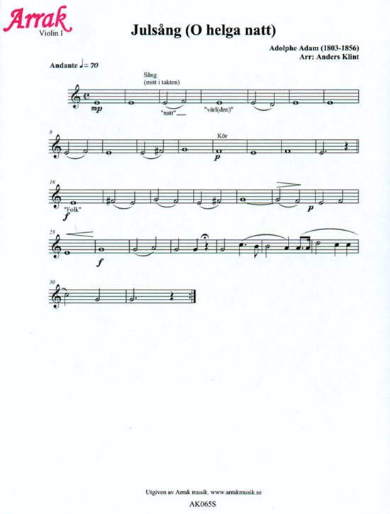 Adams juls�ng (C-dur) - str�k