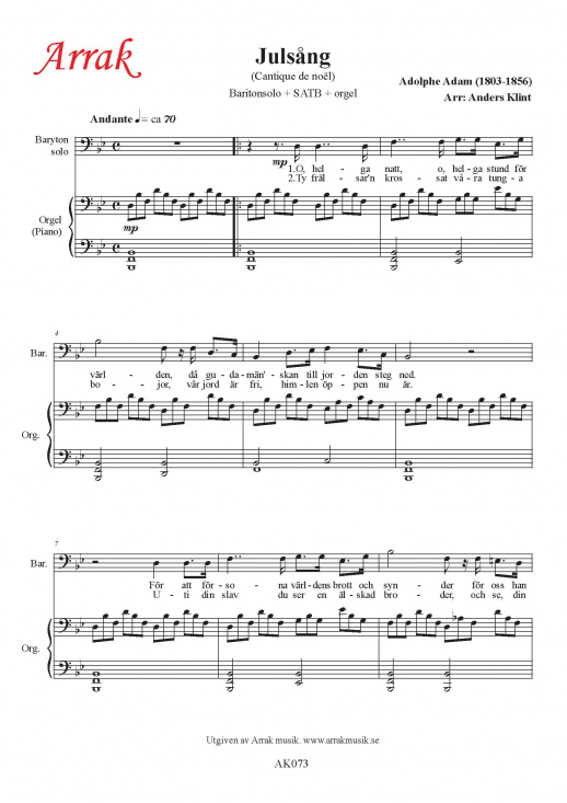 Adams juls�ng (Bb-dur)