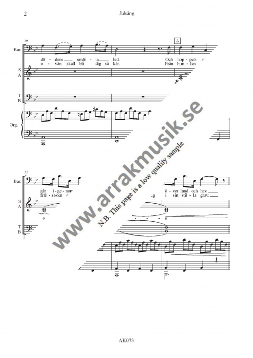 Adams juls�ng (Bb-dur)