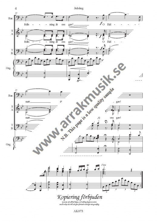 Adams juls�ng (Bb-dur)