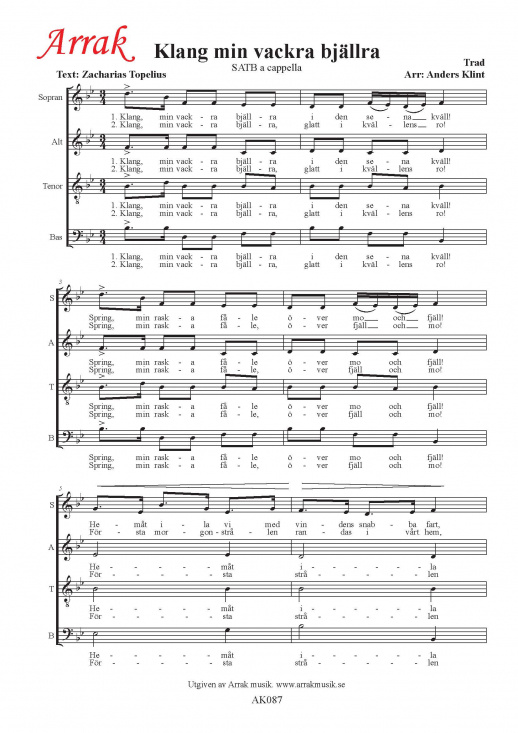 Klang min vackra bj�llra