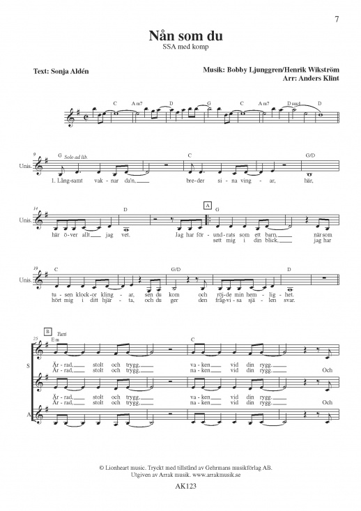 Fyra s�nger till av Sonja Ald�n