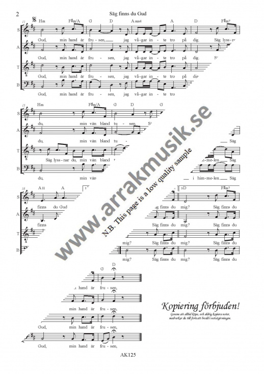 S�g finns du Gud (Min hand �r frusen)