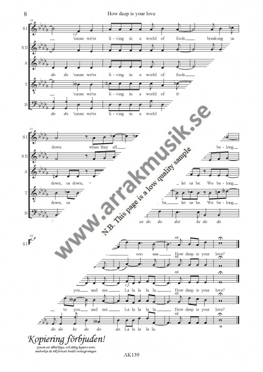 How deep is your love