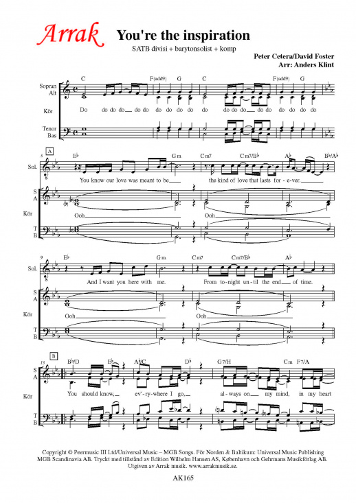 You're the inspiration