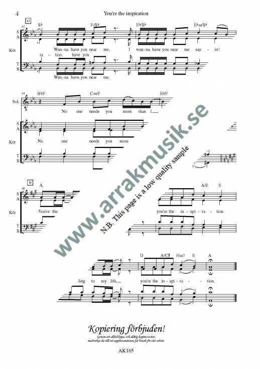 You're the inspiration