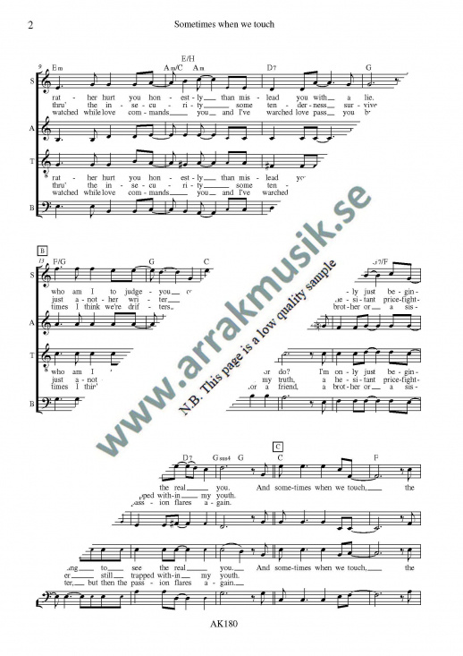 Sometimes when we touch