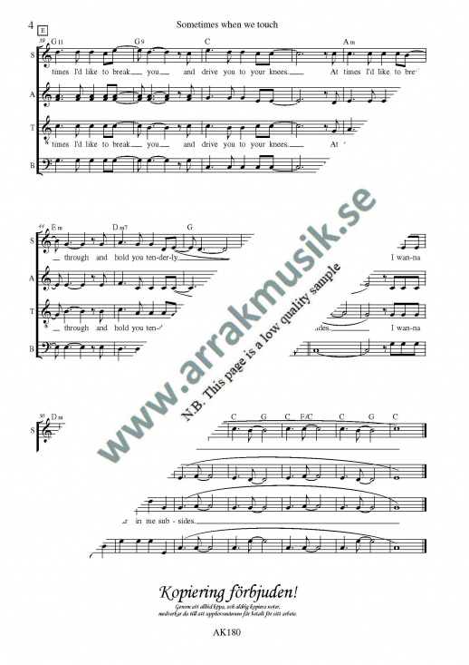 Sometimes when we touch