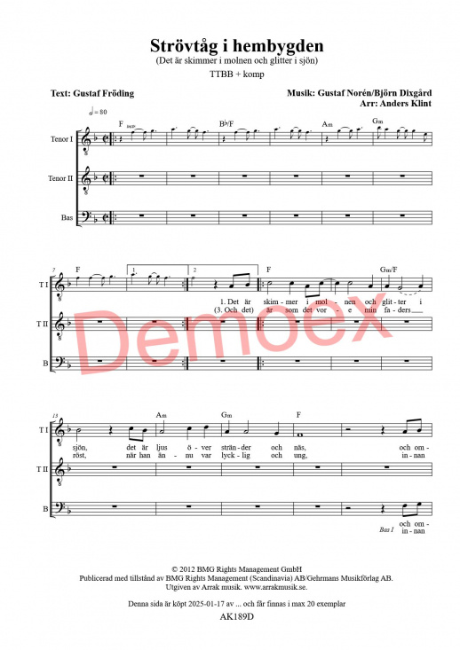 Str�vt�g i hembygden - TTBB