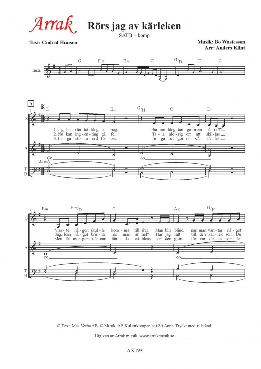 R�rs jag av k�rleken