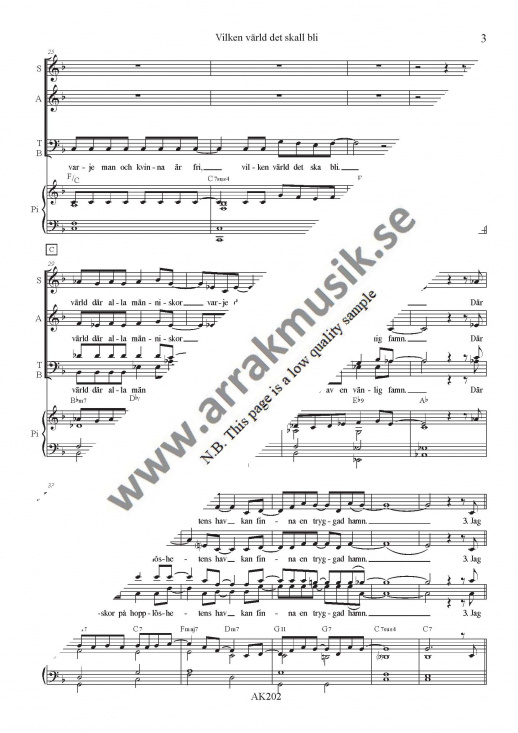 Vilken v�rld det skall bli (SATB)