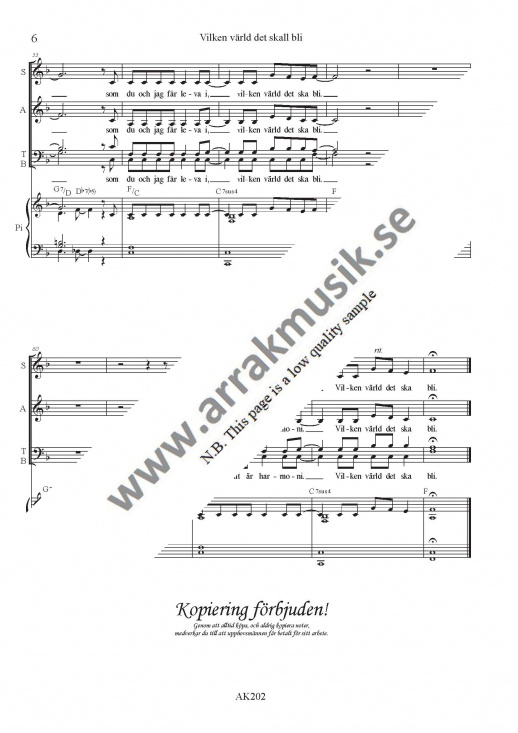 Vilken v�rld det skall bli (SATB)