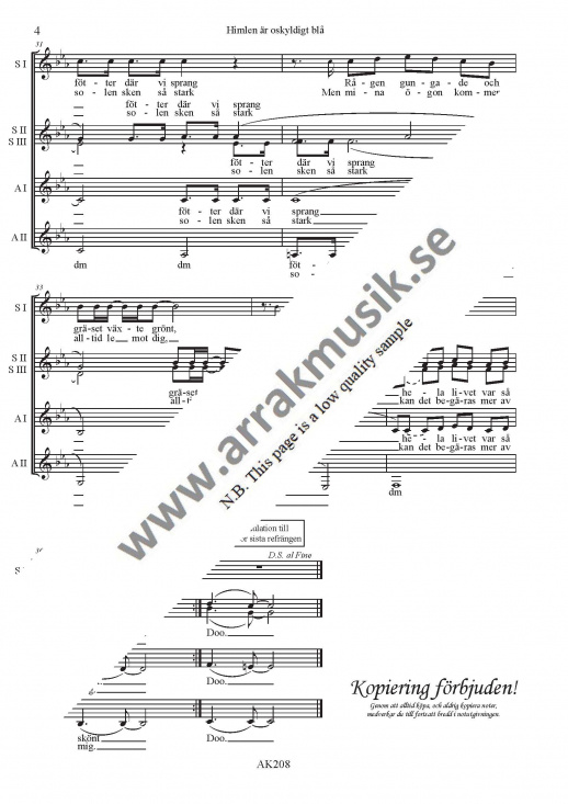 Himlen �r oskyldigt bl� - SSSAA