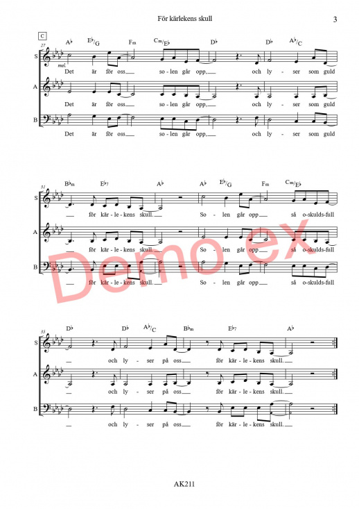 F�r k�rlekens skull (SAB)