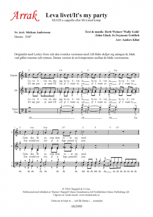 Leva livet/It's my party