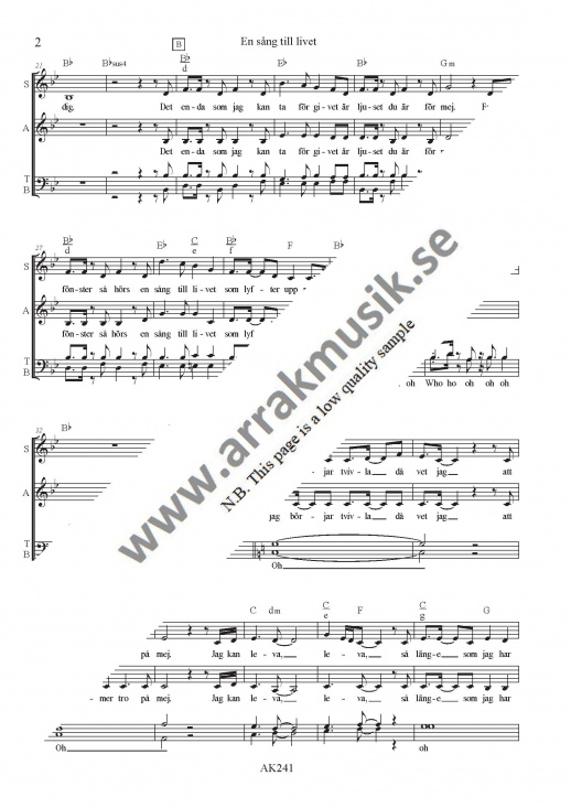 En s�ng till livet