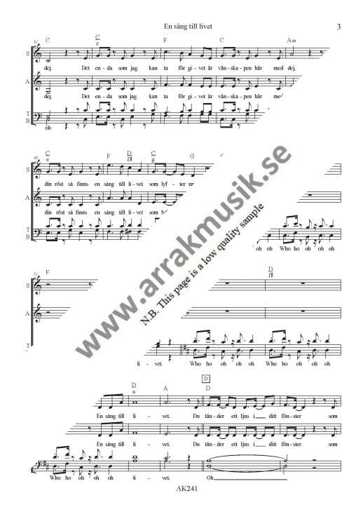 En s�ng till livet