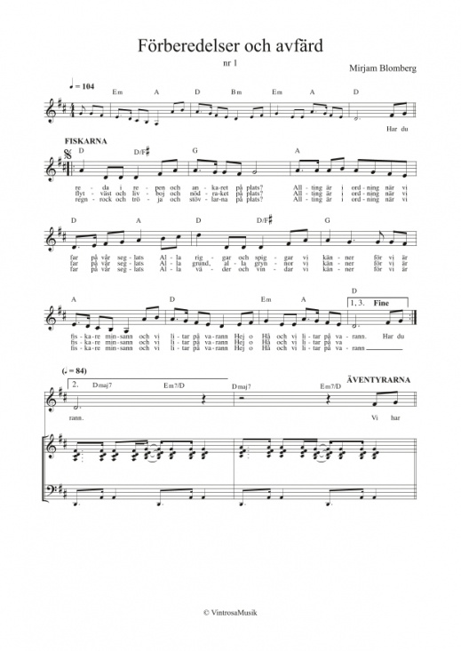 I skenet av en fyr - S�nger & Manus h�fte