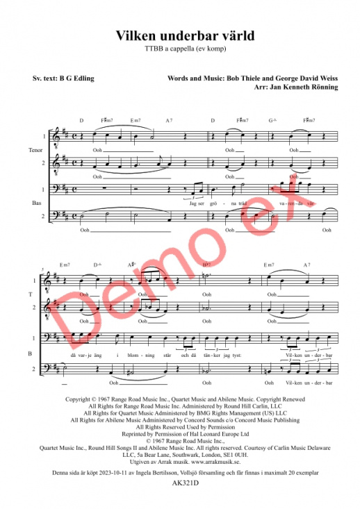 Vilken underbar v�rld