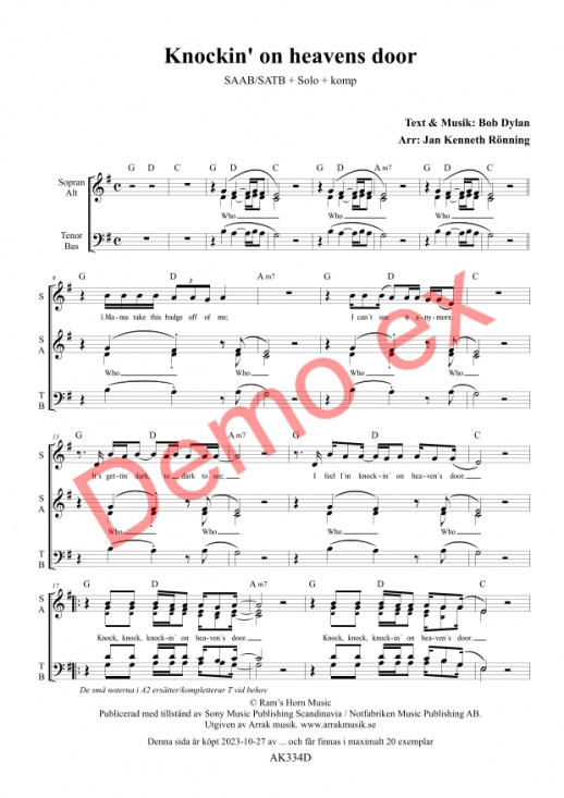 Knocking on heavens door