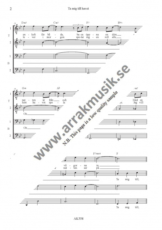 Ta mig till havet - TTBB